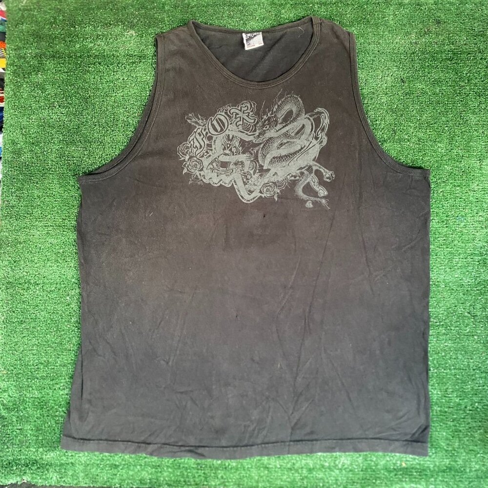 Vintage Y2K FOX Racing Tank Top Motocross MotoX Logo Tee